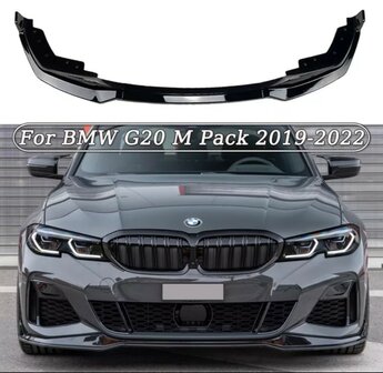 BMW G20 voor spoiler lip glans zwart op carbon